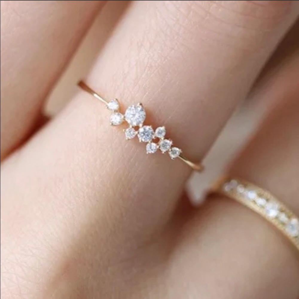 New 925 Sterling Silver Irregular Shiny Star Ring